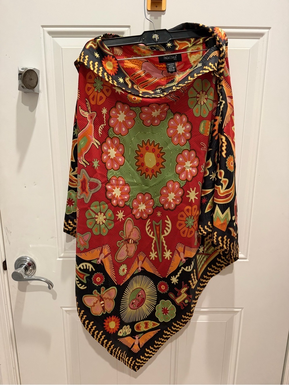 Pineda Covalin silk twill shawl poncho